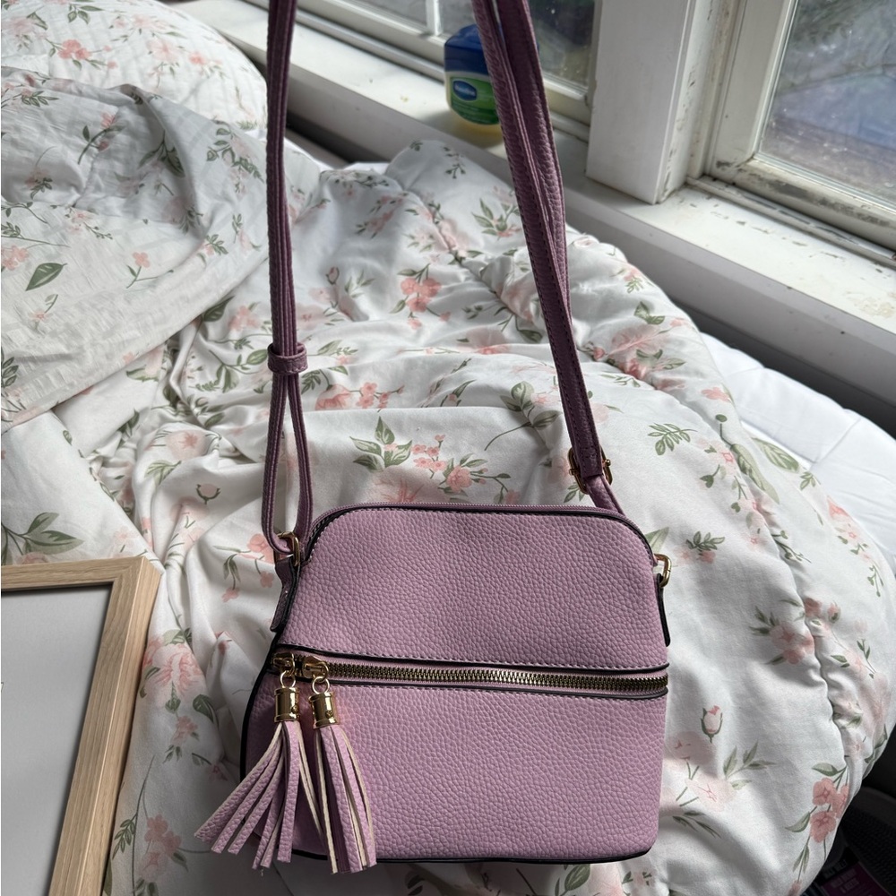 Lavender Crossbody Bag with Tassel
